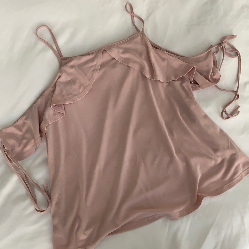 Pink ruffle blouse